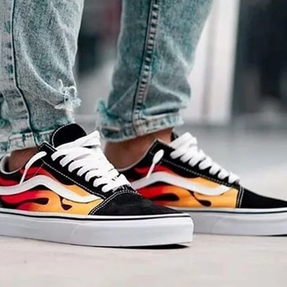 Vans Other - VANS OLD SKOOL FLAME Sneakers Flame Sz 9 Men Women 10.5 Skater